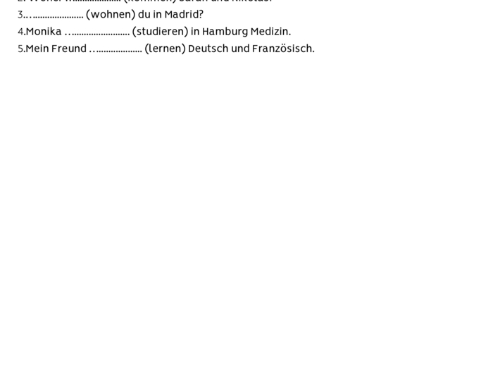 100 zdań w czasie Präsens