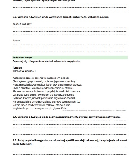 Epokownik maturalny - zestaw zadań do matury pisemnej z języka polskiego,
