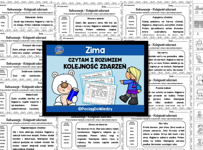 Zima - Czytam i rozumiem - Kolejność zdarzeń