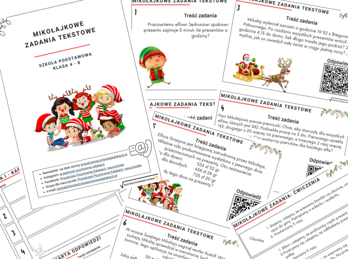 Matematyczny pakiet świąteczny (klasy 4-8)