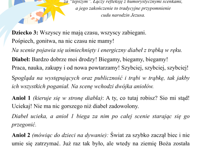 Scenariusz jasełek- przedstawienie dla starszych grup przedszkolnych i uczniów szkół podstawowych