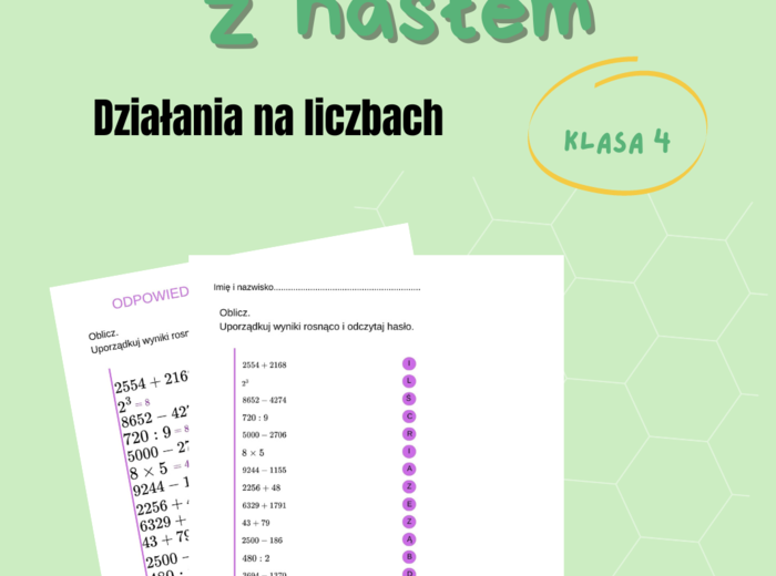Działania na liczbach, klasa 4