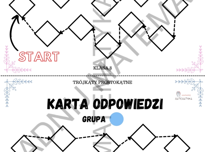 STACJE ZADANIOWE - TRÓJKĄTY PROSTOKĄTNE