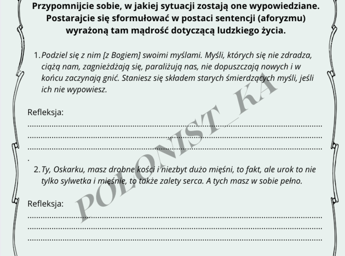 "Oskar i Pani Róża" - refleksje