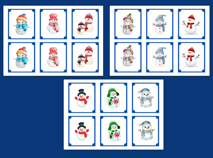 DZIEŃ BAŁWANA – Dzień Bałwanka – memory – 36 szt. – biblioteka – świetlica – przedszkole – zima
