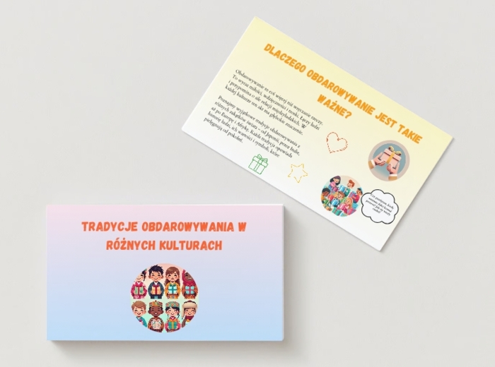 Tradycje obdarowywania w różnych kulturach (Japonia, Indie, Chiny, Afryka, Europa). Symbolika i przesądy. Ciekawostki. Quiz. Memory. Karta pracy.
