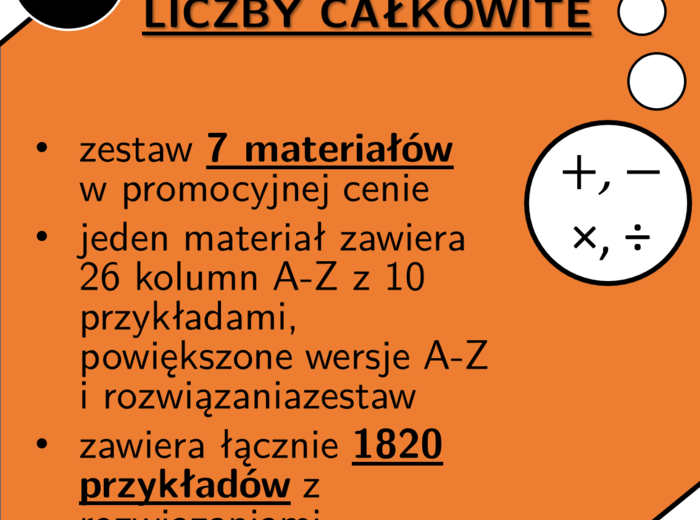 Całe liczby | matematyka | zestaw promocyjny