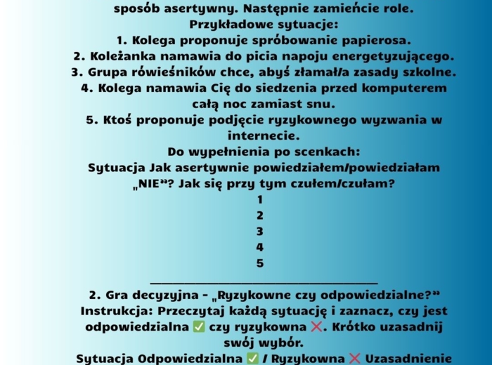 Scenariusze edukacja zdrowotna klasa 5 część 1 (lekcje 1-16) na podstawie programu nauczania proponowanego przez MEN HOLISTYCZNA EDUKACJA PROZDROWOTNA W SZKOLE PODSTAWOWEJ - CIAŁO, UMYSŁ, DUCH. Program nauczania edukacji zdrowotnej dla klas IV-VIII szkoł