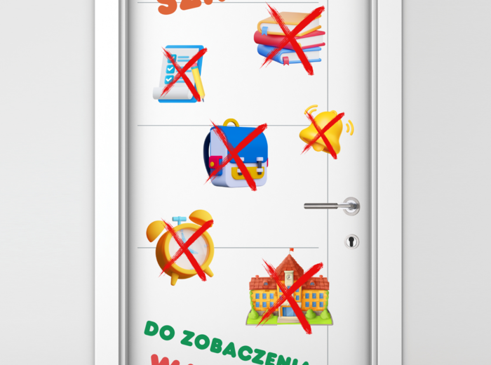 ŻEGNAJ SZKOŁO! - DEKORACJA NA DRZWI