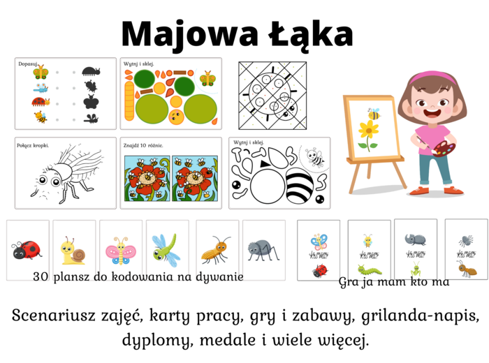 Majowa Łąka + kodowanie i gra: Ja mam kto ma
