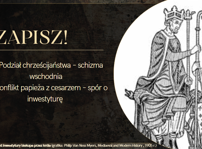 "Konflikt papiestwa z cesarstwem" - prezentacja + karta pracy