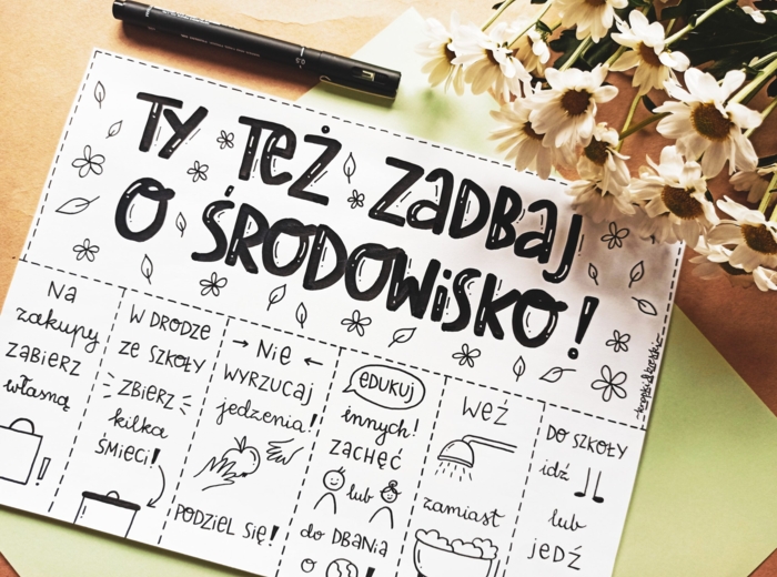 Gazetkowa "zrywka" - TY TEŻ ZADBAJ O ŚRODOWISKO!