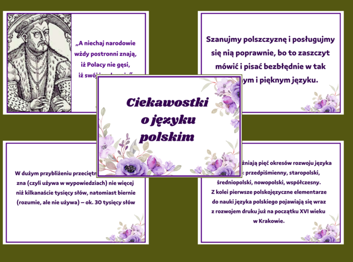 DZIEŃ JĘZYKA OJCZYSTEGO – Ciekawostki o języku polskim - gazetka – biblioteka – świetlica – 15 stron – wersja 2