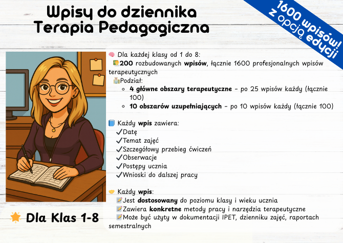 TERAPIA PEDAGOGICZNA Wpisy do Dziennika Klasy 1-8