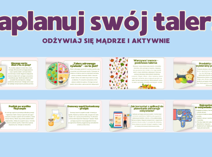 Edukacja Zdrowotna, Godzina wychowawcza- Zaplanuj swój talerz – odżywiaj się mądrze i aktywnie.– kl 7- 15 SLAJDÓW PDF