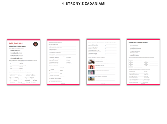 Gramatyka klasa 4: Czasownik  have got + przymiotniki dzierżawcze na podstawie  poręcznika English Class A1