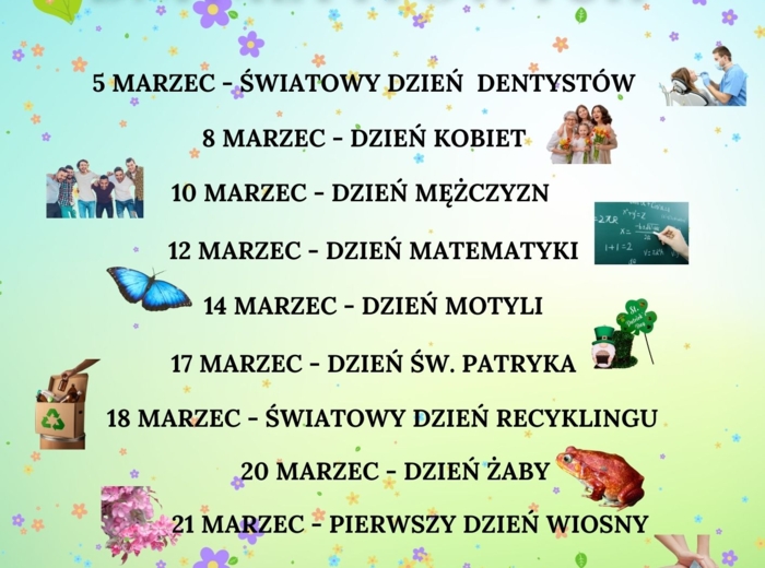 PAKIET MATERIAŁÓW NA MARZEC WEDŁUG KALENDARZA ŚWIĄT I DNI NIETYPOWYCH
