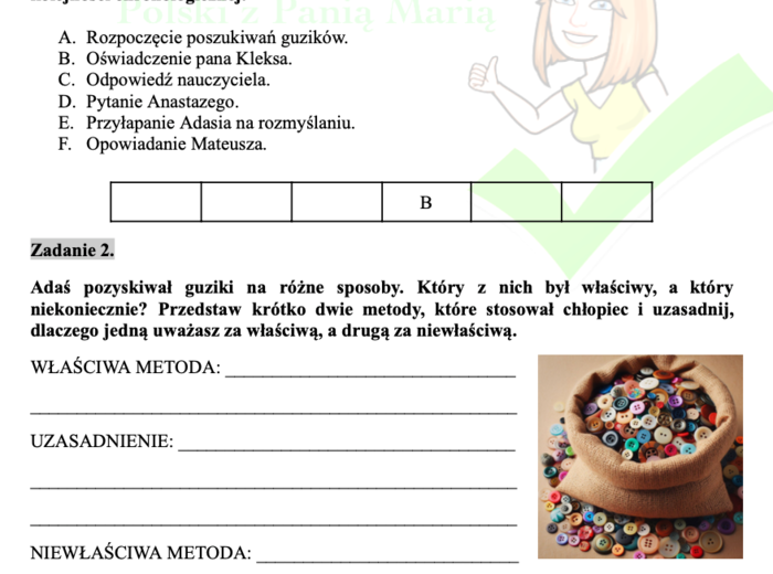 Akademia pana Kleksa - czytanie ze zrozumieniem