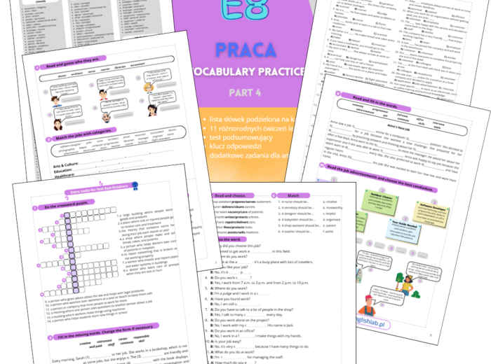 Egzamin Ósmoklasisty. Vocabulary Practice. Dział: Praca