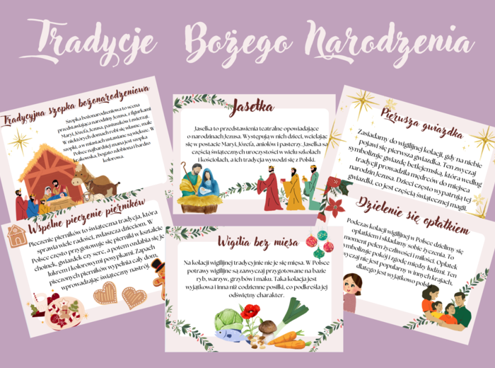Gazetka- Tradycje Bożego Narodzenia- 15 kolorowych kart A4