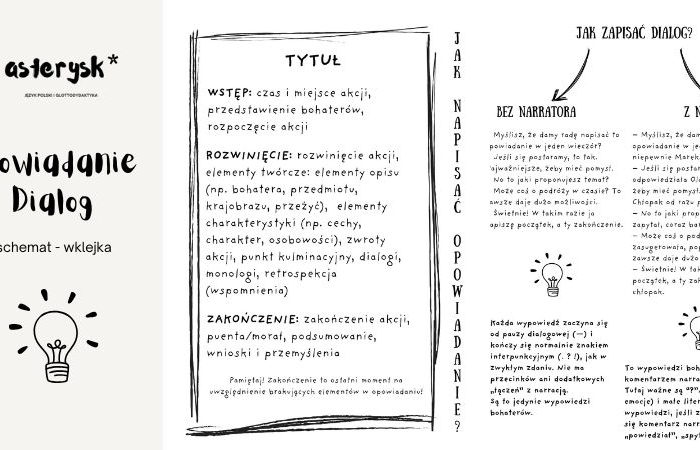 Opowiadanie i dialog - schemat (wklejka)