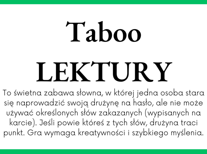 Lekturowa powtórka do egzaminu - TABOO