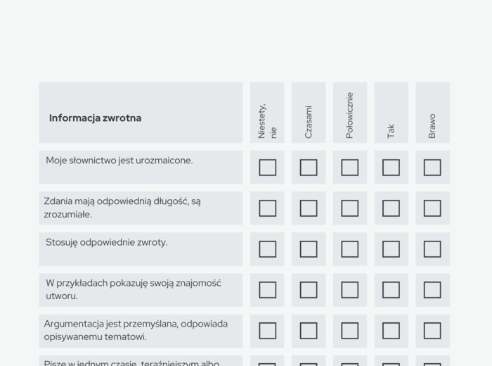 Feedback - rozprawka w języku ucznia
