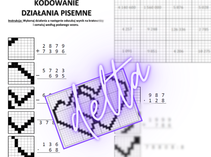 Kodowanie, działania pisemne, klasa 4,5,6
