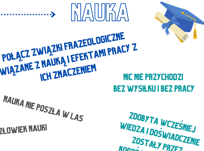Nauka - ćwiczenia leksykalne z wykorzystaniem frazeologii, argumentacji