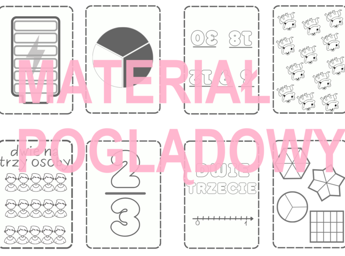 Książeczka ułamkowa - dwie trzecie. Ułamki zwykłe - klasa 4,5