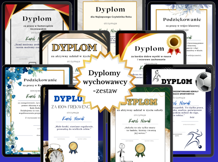Dyplomy Wychowawcy - zestaw
