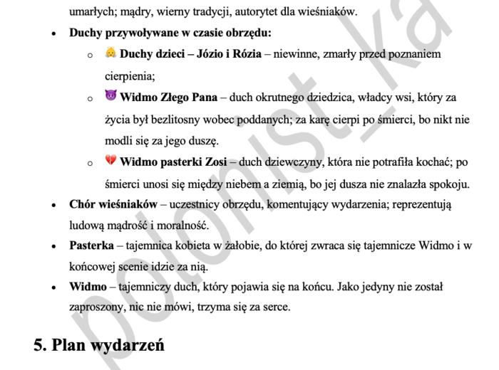 "Dziady" cz. II - notatka dla ucznia