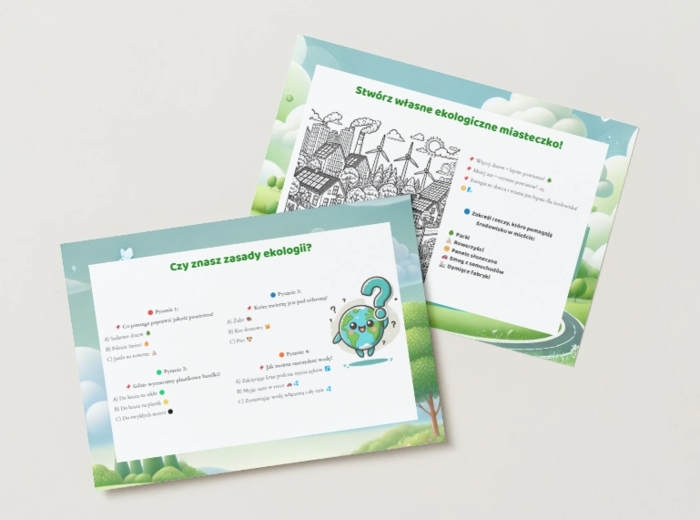 Kolorowanki edukacyjne. Ochrona zwierząt i roślin. Sortowanie śmieci. Czyste powietrze.