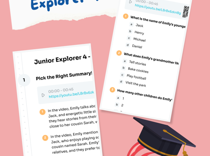 Junior Explorer 4 – Unit 1 – karta pracy – My Family (24/25) – family, appearance – Krzyżówka GRATIS