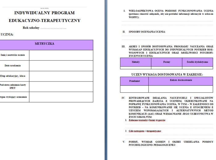 Dokument IPET oraz WOPFU