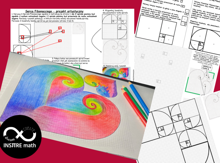 Dzień Fibonacciego. Fibonacci – Prostokąt, Spirala i Serca Fibonacciego. Projekt matematyczno-artystyczny.