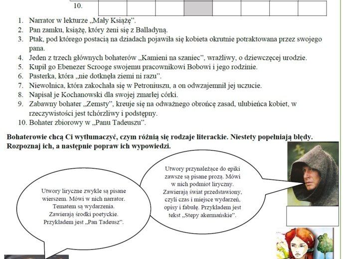 Powtórz przed egzaminem - lektury, rodzaje literackie, zjawiska fonetyczne