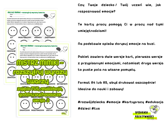 MISTRZ MIMIKI - rozszyfruj wyrazy twarzy (wersja 2) zajęcia TUS, rewalidacja, godziny wychowawcze