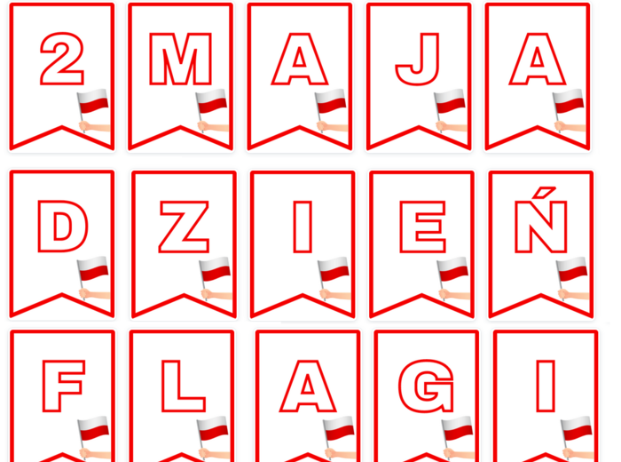 2 maja Dzień Flagi / napis / girlanda / gazetka / dekoracja