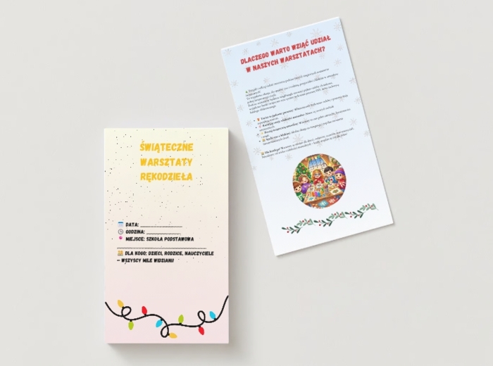 Plakat na szkolne warsztaty świąteczne