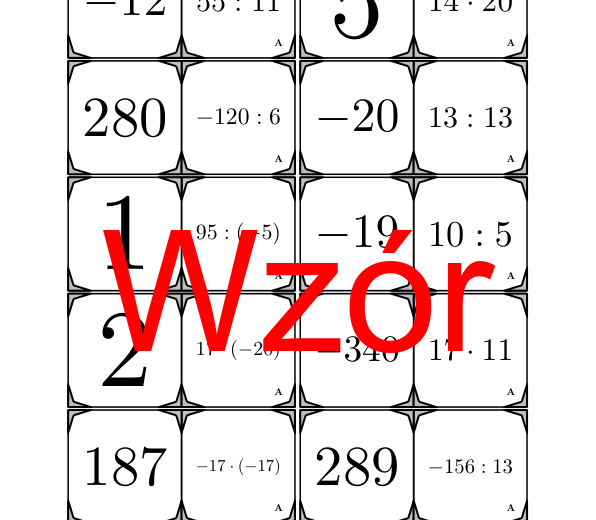 Domino - Mnożenie i dzielenie liczb całkowitych | matematyka