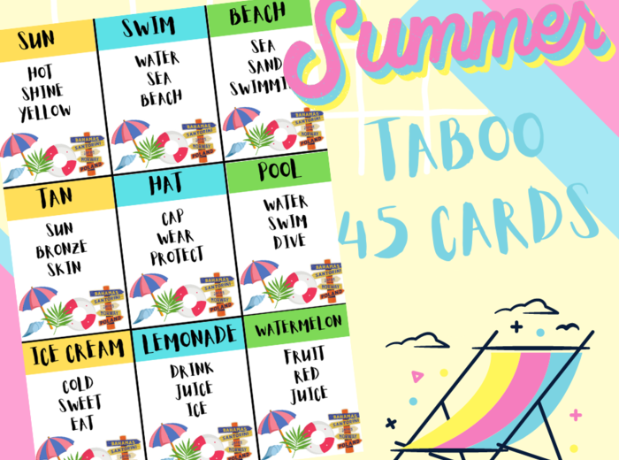 Summer taboo conversations - speaking - karty taboo