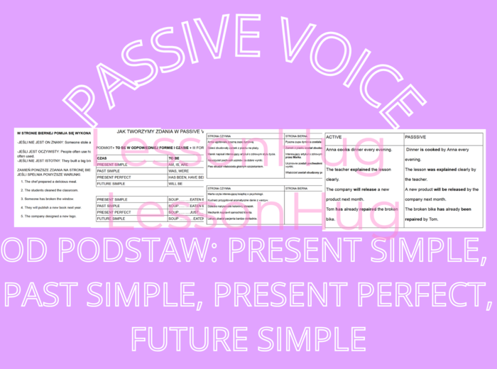 Passive voice od podstaw: Present Simple, Past Simple, Present Perfect. Future Simple