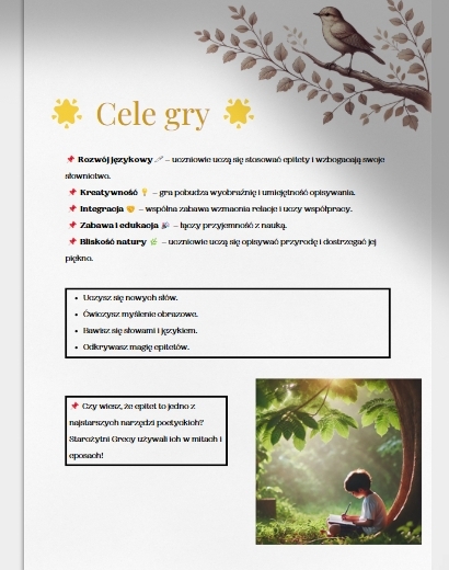 Gra "Leśne epitety"