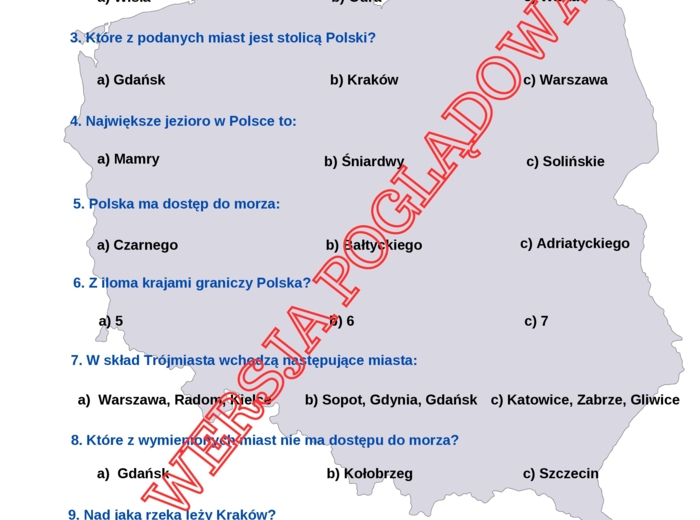 TEST WIEDZY O POLSCE