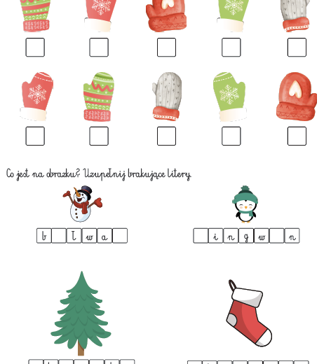 Zimowe zadania dla młodszych dzieci