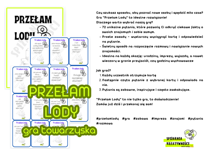 PRZEŁAM LODY (gra towarzyska na przełamanie pierwszych lodów, idealna na godziny wychowawcze, zajęcia TUS i nie tylko)
