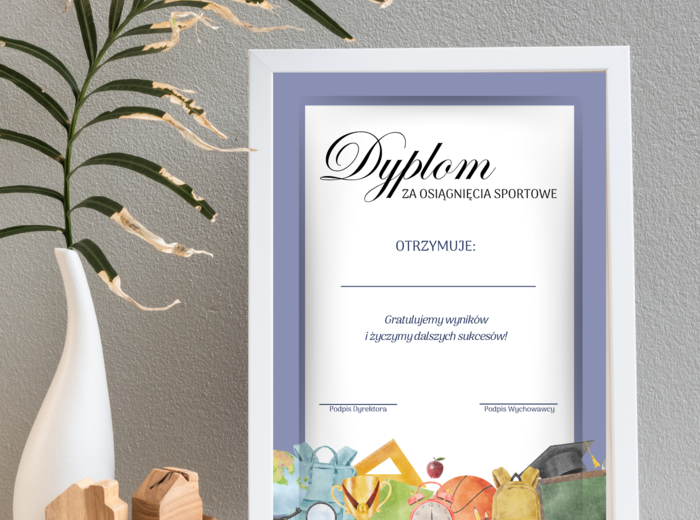 Dyplom za Osiągnięcia Sportowe + GRATIS ❤️ Format PDF a4