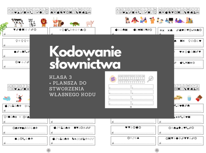 KODOWANIE SŁOWNICTWA z obrazkami - klasa 3