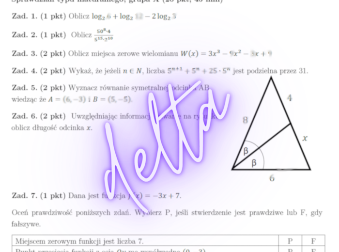 Sprawdzian typu maturalnego, 45 minut, mini-matura, poziom podstawowy